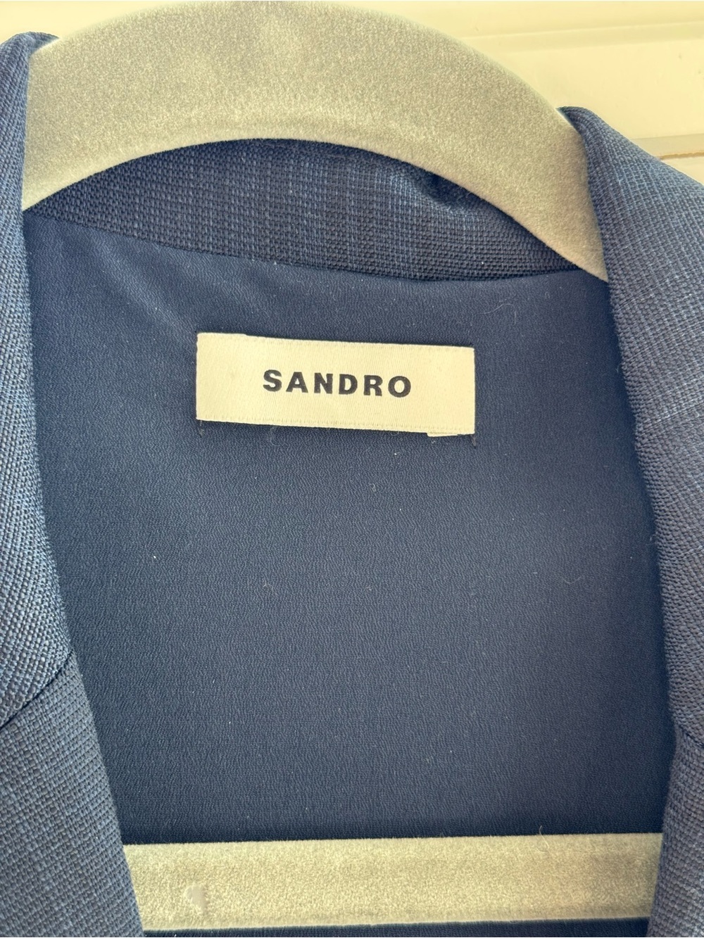 Sandro Navy Sleeveless Pleated Hem Blazer Dress - Picture 3 of 4